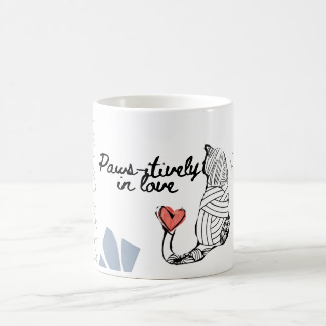 Tema de la taza con tema de amor y gato (Centro)