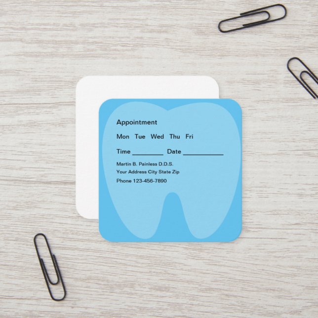 Tema de las tarjetas de cita para dentistas (Anverso/Reverso In Situ)