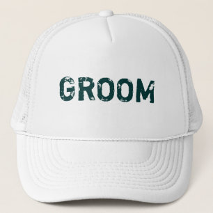 Tema de letras verde azuladas blancas Groom gorra