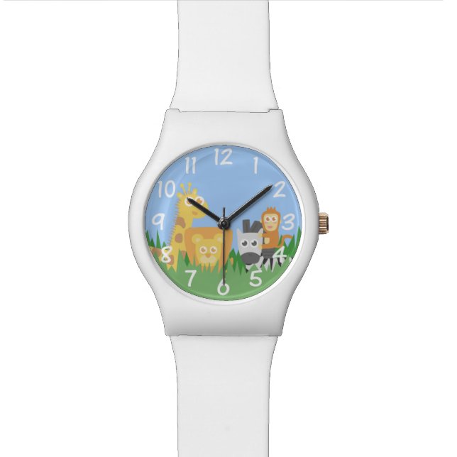 Tema de los animales del safari para el reloj de (De cerca)