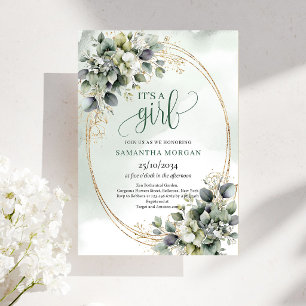 Tema de Oro Verde Botánico Es una Invitación de Ni