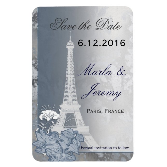Tema de París guardar el imán de fecha (Vertical)