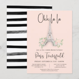 Tema de París Invitaciones a la ducha de novia