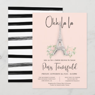 Tema de París Invitaciones a la ducha de novia