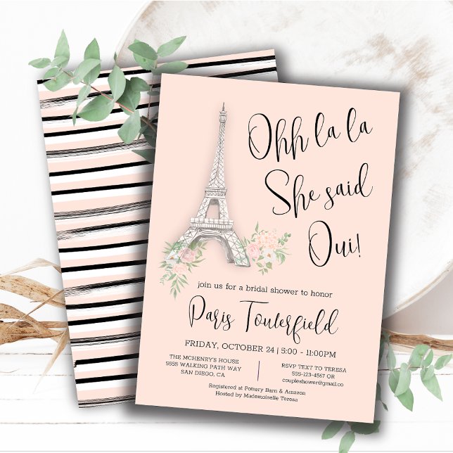 Tema de París Invitaciones a la ducha de novia (Subido por el creador)