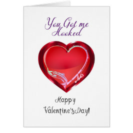 Tema de pesca de tarjetas de San Valentín que me e