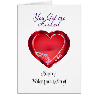 Tema de pesca de tarjetas de San Valentín que me e