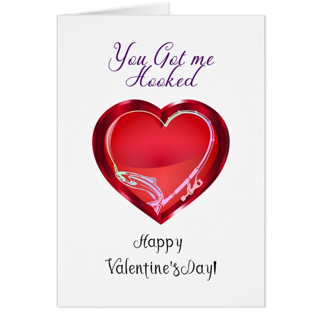 Tema de pesca de tarjetas de San Valentín que me e (Frente)