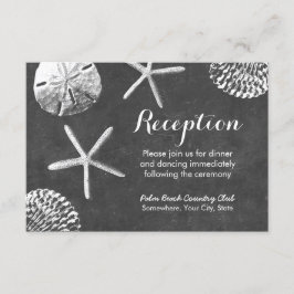 Tema de playa de pizarra Recepción de boda con con