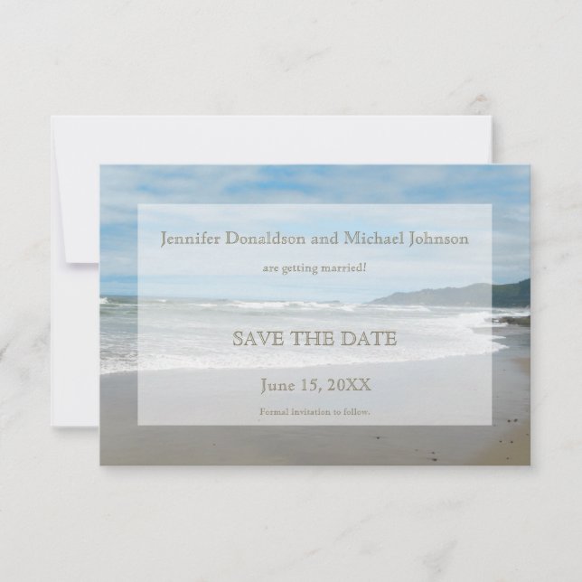 Tema de playa Guardar la invitación de fecha, esce (Anverso)