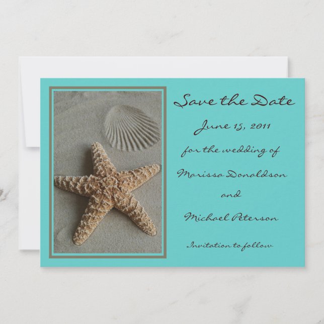 Tema de playa Guardar la tarjeta de invitación de  (Anverso)