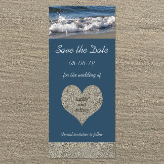 Tema de playa Guardar la tarjeta de invitación pla