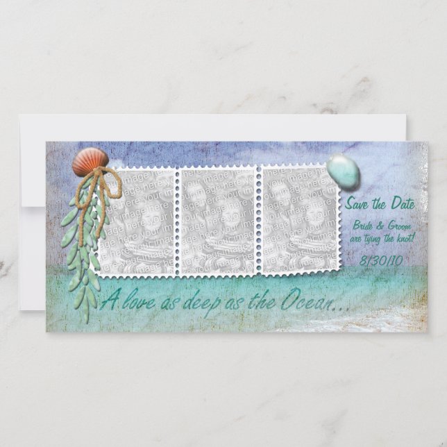 Tema de playa Guardar las tarjetas de fotos de fec (Anverso)