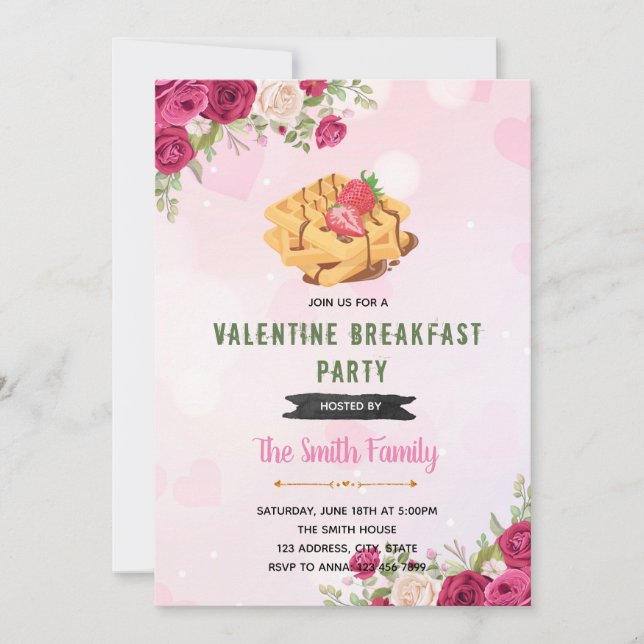 Tema de San Valentín Invitación (Anverso)