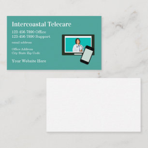 Tema de telesalud para tarjetas de negocios médica