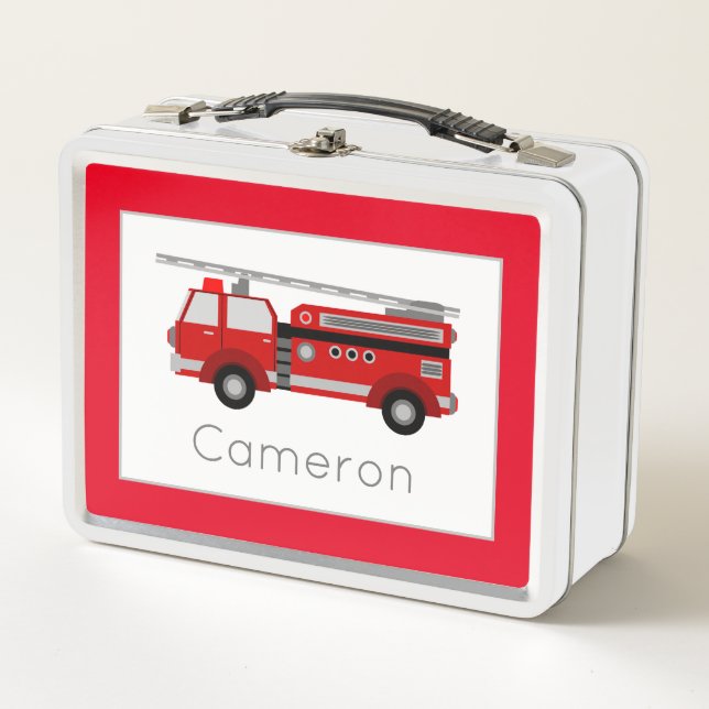 Tema de Vehículo de Camión de Bomberos Borde Rojo  (Anverso)