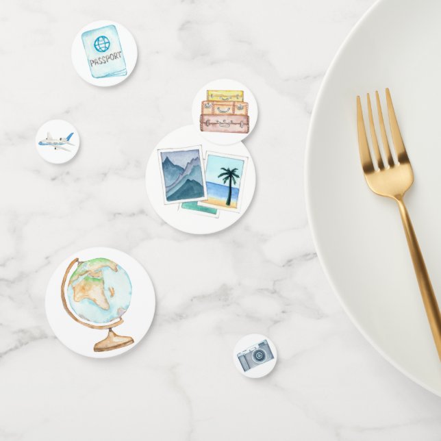 Tema de viaje de acuarela Baby Shower Confetti (Grupo)