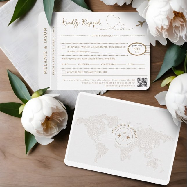 Tema de viaje de boda de destino de Passport RSVP (Passport Destination Wedding Travel Theme RSVP)