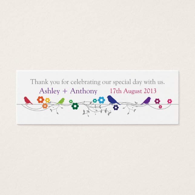 Tema del arcoiris Aves Boda Gracias Por Favorecer  (Frente)