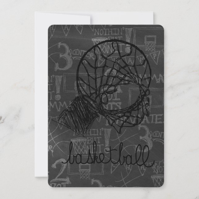 Tema del baloncesto de la invitación de Mitzvah (Anverso)