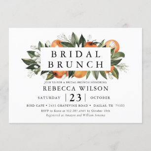 Tema del cítrico Invitación a Brunch Rústico Brida