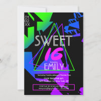 Tema del club de folletos Sweet 16 Invitación prom