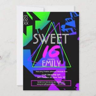 Tema del club de folletos Sweet 16 Invitación prom