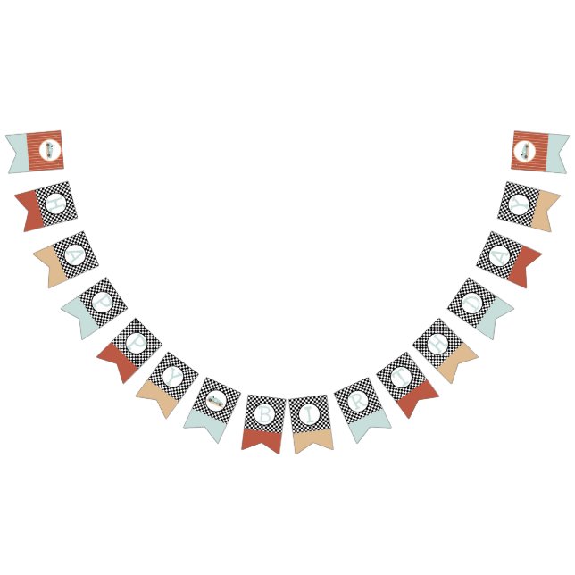 Tema del coche retro Crecer dos banderas de agrupa (Todo)