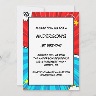 Tema del cómic Invitación al primer cumpleaños