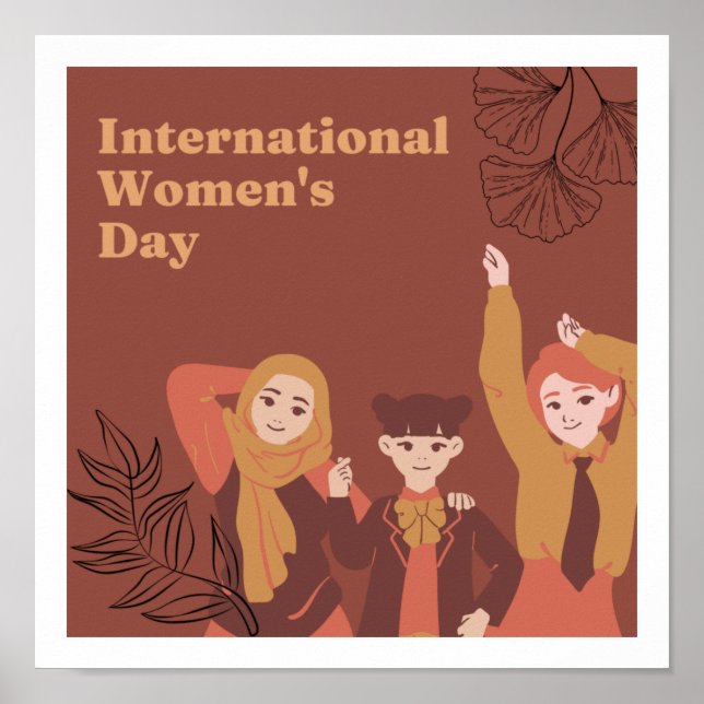Tema del día de la mujer Diseño lindo Póster (Frente)