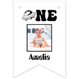 Tema del espacio Primer cumpleaños 12 meses Cartel