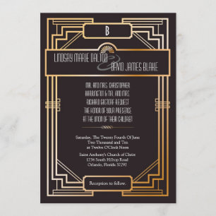 Tema del Gatsby de Invitación a Boda las 24 horas