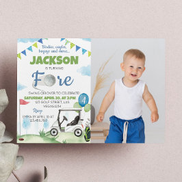 Tema del golf 4 Invitación a la fiesta de cumpleañ