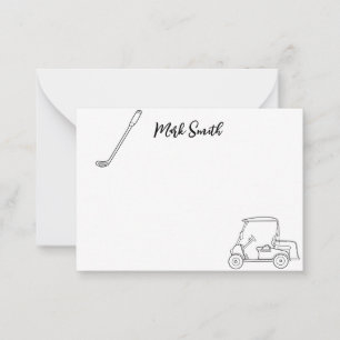 Tema del golf con la tarjeta de notas del golfista