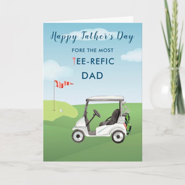 Tema del golf de la tarjeta de regalo del padre (Anverso)