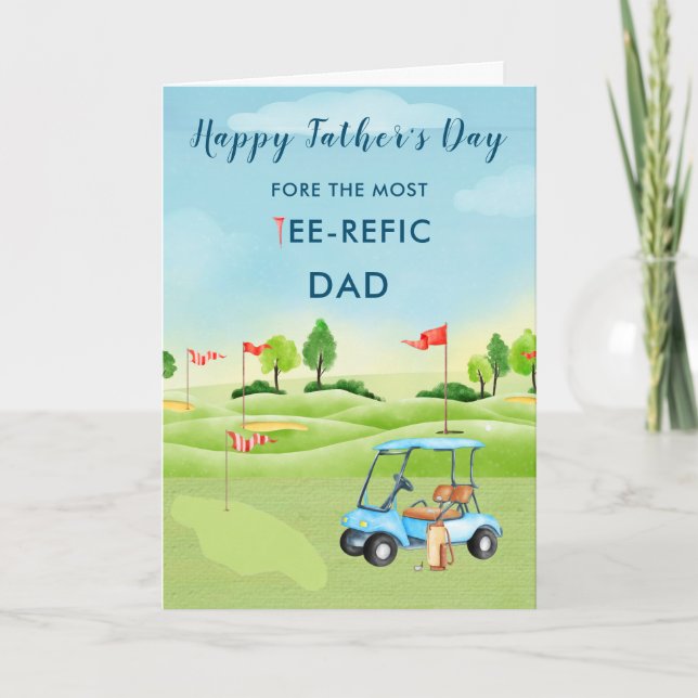 Tema del golf de la tarjeta de regalo del padre (Anverso)