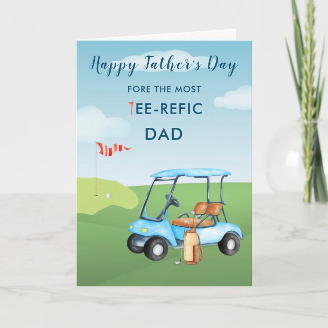 Tema del golf de la tarjeta de regalo del padre (Anverso)