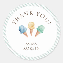 Tema Del Helado Cream Gracias Pegatina Clásico