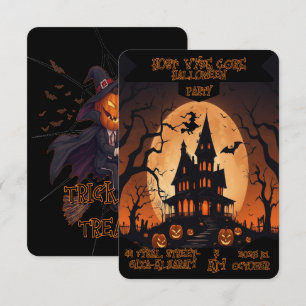 Tema del horror de la invitación gótica a Hallowee