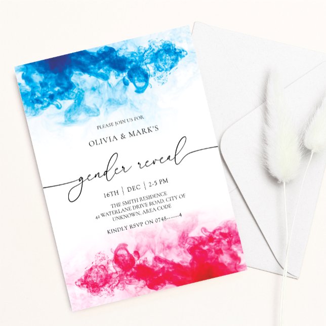 Tema del humo azul y rosa Género Invitación a reve (Subido por el creador)