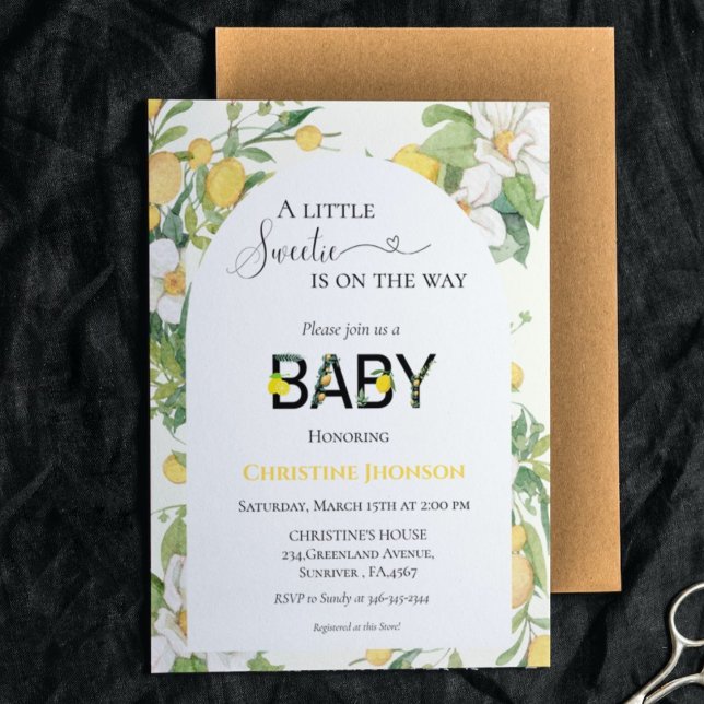 Tema del limón pequeña invitación a la ducha de be (Subido por el creador)
