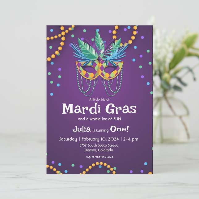 Tema del Mardi Gras Invitación a la Fiesta de Cump (Subido por el creador)