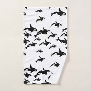 Tema del océano blanco y negro de ballena orca