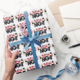 Tema del papel de envoltura de palabras de la noch