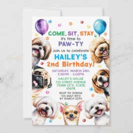 Tema del perro Segunda invitación a la fiesta de c