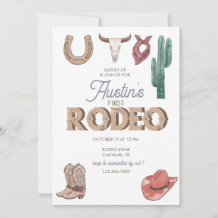 Tema del Rodeo   1 Invitaciones de cumpleaños