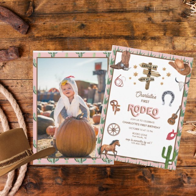 Tema del Rodeo | 1 Invitaciones de cumpleaños (Subido por el creador)