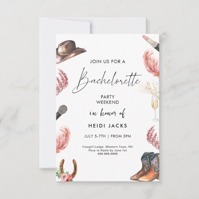 Tema del Rodeo de Invitación de la Fiesta de la Ba (Anverso)