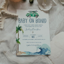 Tema del surf Invitación a la playa de Baby Shower