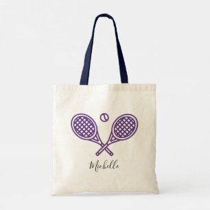 Tema del tenis Bolsa del Monograma Girly Purple